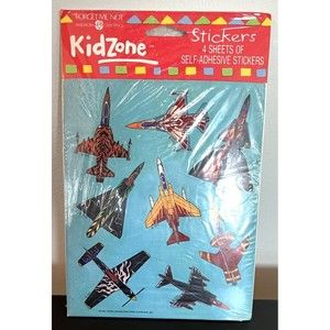 Vintage Forget Me Not American Greetings Kid Zone Airplane Stickers 4 Sheets